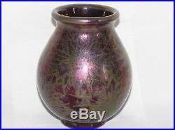 09e42 Ancien Vase En Céramique Irise Clément Massier Golf Juan Art Nouveau 1900