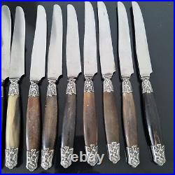 12 Couteaux Art Nouveau 1900 Anciens Décor Floral Jugendstil Knives