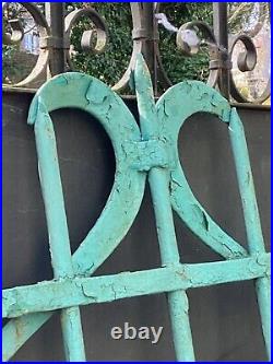 190 x 105 cm Ancien portail portillon fer forgé ancien art nouveau