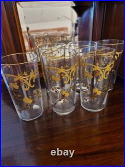 6 Verres Gobelets Cristal Or Ancien Moser St Louis Baccarat Art Nouveau