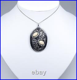 900 Argent Style Ancien Taille XXL Art Nouveau Pendentif Avec Sculpture 900 Argent Style Ancien Taille XXL Art Nouveau Pendentif Avec Sculpture