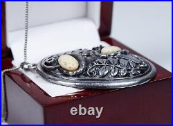 900 Argent Style Ancien Taille XXL Art Nouveau Pendentif Avec Sculpture 900 Argent Style Ancien Taille XXL Art Nouveau Pendentif Avec Sculpture