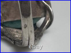 ANCIEN Bague Argent Amazonite Art Nouveau ANTIQUE Sterling Silver Ring Anello