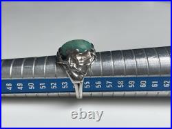 ANCIEN Bague Argent Amazonite Art Nouveau ANTIQUE Sterling Silver Ring Anello