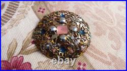ANCIEN GROS BOUTON ART-NOUVEAU décor floral ajouré et émaillé fin XIXe ANCIEN GROS BOUTON ART-NOUVEAU décor floral ajouré et émaillé fin XIXe