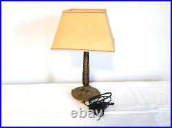 ANCIEN LAMPE en BRONZE Doré Martelé ART Nouveau Signée SIEGEL France