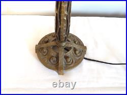 ANCIEN LAMPE en BRONZE Doré Martelé ART Nouveau Signée SIEGEL France