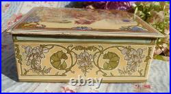 ANCIENNE BOITE glaçoïde décor Art Nouveau style Mucha vers 1900