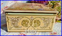 ANCIENNE BOITE glaçoïde décor Art Nouveau style Mucha vers 1900