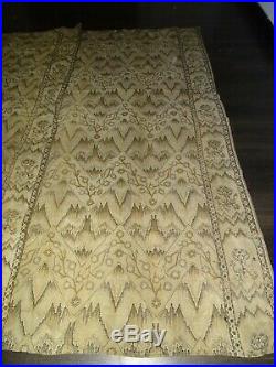 ART NOUVEAU rideau ancien tissu mural tenture tapisserie déco vintage 120x240cms