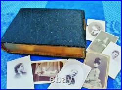 Album photo ancien Fleurs XIX siècle Art Nouveau Antique photo album Fleurs X