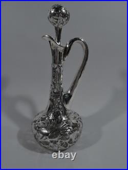 Alvin Décanteur 36150 Ancien Art Nouveau Américain Argent Revêtement &