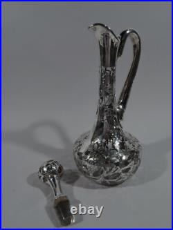 Alvin Décanteur 36150 Ancien Art Nouveau Américain Argent Revêtement &