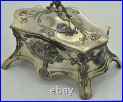 Ancien Allemagne WMF Plaqué Argent Art-Nouveau Bijoux Box Rare