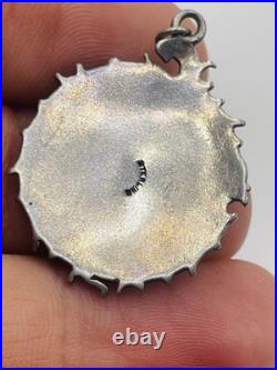 Ancien Art Nouveau Argent Sterling Émail Museum Qualité Femme Pendentif