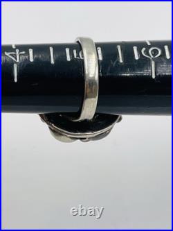 Ancien Art Nouveau Argent Sterling Pierre de Lune & Labradorite Taille Bague 5 Ancien Art Nouveau Argent Sterling Pierre de Lune & Labradorite Taille Bague 5