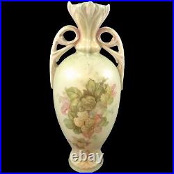 Ancien Art Nouveau Austro-Hungarian Bohèmien Floral Double Géré Porcelaine Vase