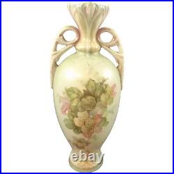 Ancien Art Nouveau Austro-Hungarian Bohèmien Floral Double Géré Porcelaine Vase