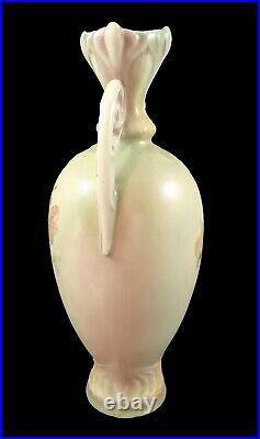 Ancien Art Nouveau Austro-Hungarian Bohèmien Floral Double Géré Porcelaine Vase