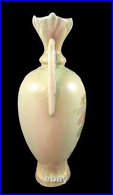 Ancien Art Nouveau Austro-Hungarian Bohèmien Floral Double Géré Porcelaine Vase