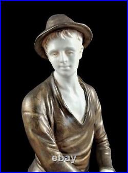 Ancien Art Nouveau Bernard Bloch Schoop Porcelaine Paire Figurine Fermier Paysan Ancien Art Nouveau Bernard Bloch Schoop Porcelaine Paire Figurine Fermier Paysan