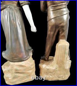 Ancien Art Nouveau Bernard Bloch Schoop Porcelaine Paire Figurine Fermier Paysan Ancien Art Nouveau Bernard Bloch Schoop Porcelaine Paire Figurine Fermier Paysan