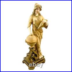 Ancien Art Nouveau Ernst Wahliss Turn Wein Porcelaine Figurine Femme Geography Ancien Art Nouveau Ernst Wahliss Turn Wein Porcelaine Figurine Femme Geography