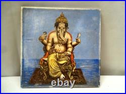 Ancien Art Nouveau Ganesh Carreau Lord Ganpati Porcelaine Saji Japon Ancien Art Nouveau Ganesh Carreau Lord Ganpati Porcelaine Saji Japon