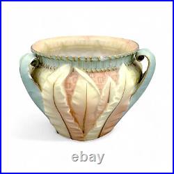 Ancien Art Nouveau Royal Worcester Porcelaine de Fard Pot Fleur Jardinière Cache