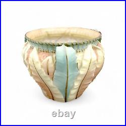 Ancien Art Nouveau Royal Worcester Porcelaine de Fard Pot Fleur Jardinière Cache