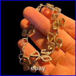 Ancien Bracelet En Argent 925? & Nombreuses Citrines & Art Nouveau & Vers 1900