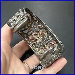 Ancien Bracelet En Argent Massif Silver 925 Jonc créateur art Nouveau Asie Tank