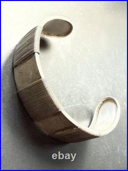 Ancien Bracelet Gourmette Argent Massif Silver Maille Jonc art nouveau ethnique