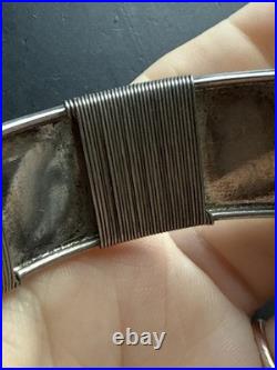 Ancien Bracelet Gourmette Argent Massif Silver Maille Jonc art nouveau ethnique