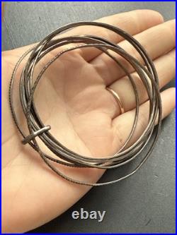 Ancien Bracelet Gourmette Argent Massif Silver Maille Jonc art nouveau semainier