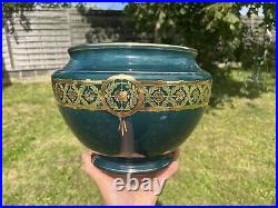 Ancien Cache Pot Ceramique Boch Freres Keramis B. F. K Motifs 1900 Art Nouveau