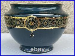 Ancien Cache Pot Ceramique Boch Freres Keramis B. F. K Motifs 1900 Art Nouveau