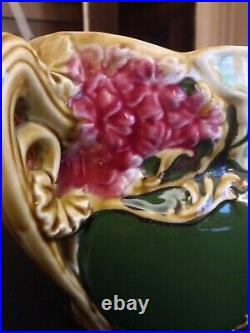 Ancien Cache Pot Jardiniere Onnaing N°824 Femme Papillon Nymphe Art Nouveau