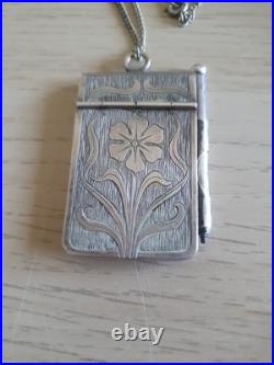 Ancien Carnet De Bal En Argent Art Nouveau