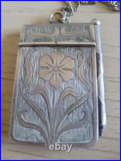 Ancien Carnet De Bal En Argent Art Nouveau