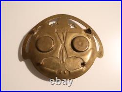 Ancien Double Encrier en Bronze Art Nouveau Modern Style 1900 Décor Floral