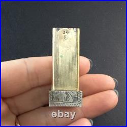 Ancien Étui À Rouge À Lèvres En Argent Massif émailler coppini art nouveau XVIII
