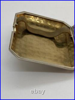 Ancien Étui Boîte A Cigarettes Argent Massif Rubis En Cabochon Art Nouveau 1922