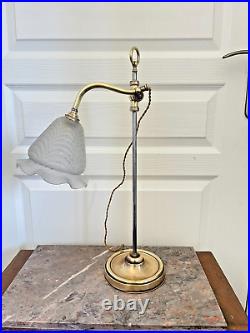 Ancien Lampe à Poser Col de Cygne Art Nouveau Tulipe Monte Baisse France 50Cm Ancien Lampe à Poser Col de Cygne Art Nouveau Tulipe Monte Baisse France 50Cm