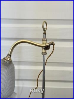 Ancien Lampe à Poser Col de Cygne Art Nouveau Tulipe Monte Baisse France 50Cm Ancien Lampe à Poser Col de Cygne Art Nouveau Tulipe Monte Baisse France 50Cm
