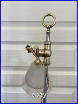 Ancien Lampe à Poser Col de Cygne Art Nouveau Tulipe Monte Baisse France 50Cm Ancien Lampe à Poser Col de Cygne Art Nouveau Tulipe Monte Baisse France 50Cm