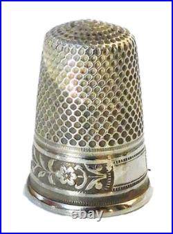 Ancien Necessaire De Couture Argent Massif French Silver Sewing Set Art Nouveau