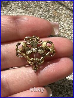 Ancien Pendentif fermoir de sautoir En Or jaune 18K 750 art nouveau 1900