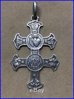 Ancien Pententif Croix De Lorraine 1873 Couronnement De Sion Art Nouveau