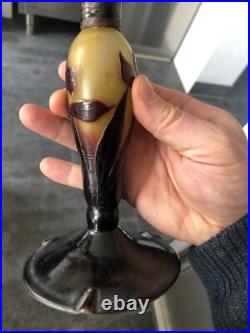 Ancien Petit pied lampe signé Daum Art Nouveau pate de verre Ancien Petit pied lampe signé Daum Art Nouveau pate de verre